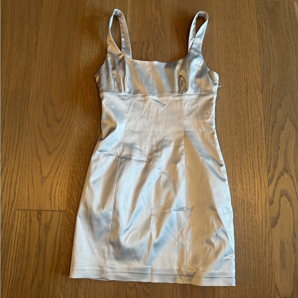 Aritzia silver satin dress